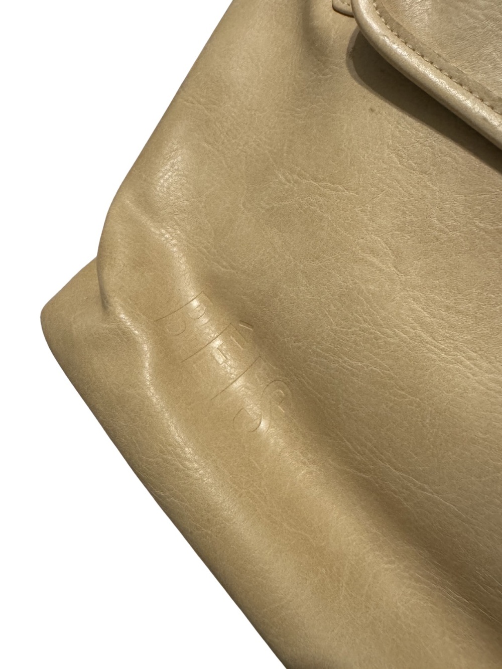 BÉIS 2-in-1 Faux Leather Backpack Tan/Beige Removable Crossbody Pouch - Picture 5 of 5
